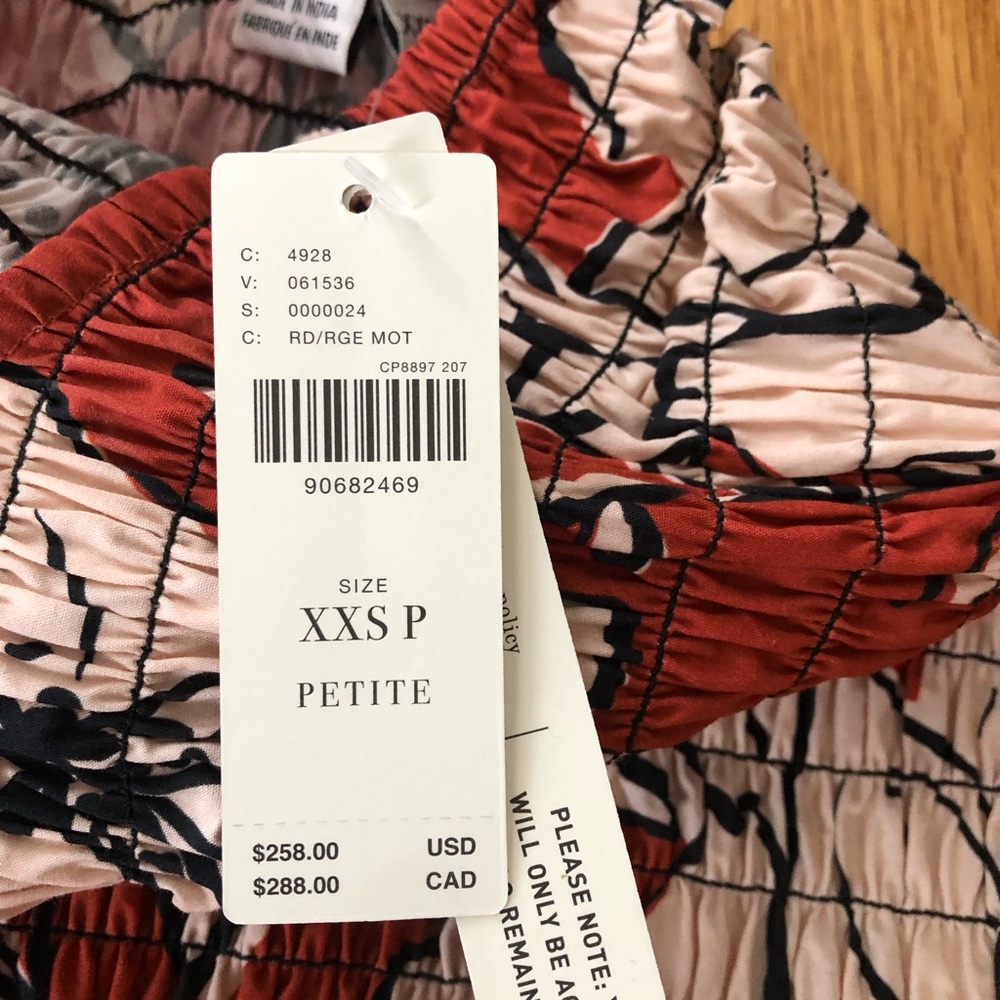 NWT Anthropologie Dhrur Kapoor smocked flounce hem dress - Picture 8 of 9